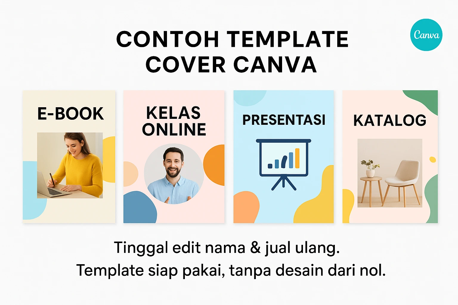 contoh template cover Canva