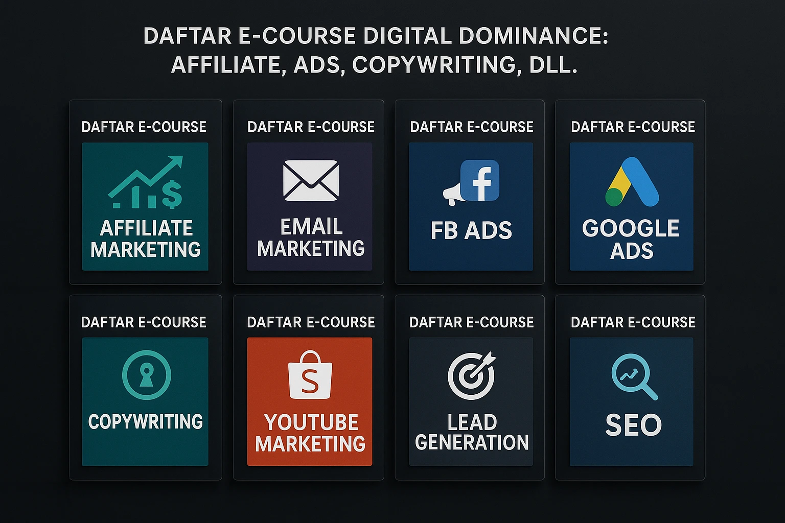 Daftar e-course Digital Dominance: Affiliate, Ads, Copywriting, dll.